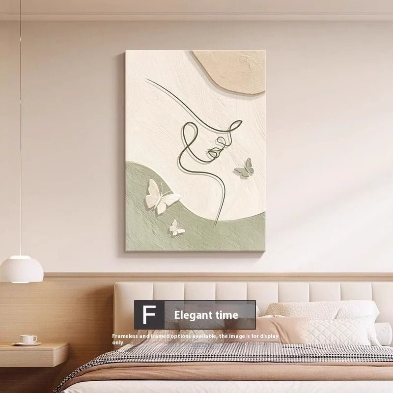 Decorative Painting Cream Style Abstract Line Character Mural - Hearth & Lume