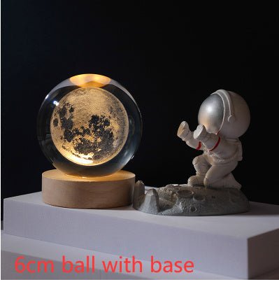 3D Crystal Ball Night Light Solar System Cosmic Theme LED Decoration Light - Hearth & Lume