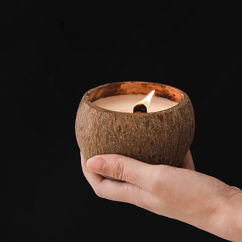 Coconut Shell Aromatherapy Candle Container Indoor Long-lasting Home Sleep