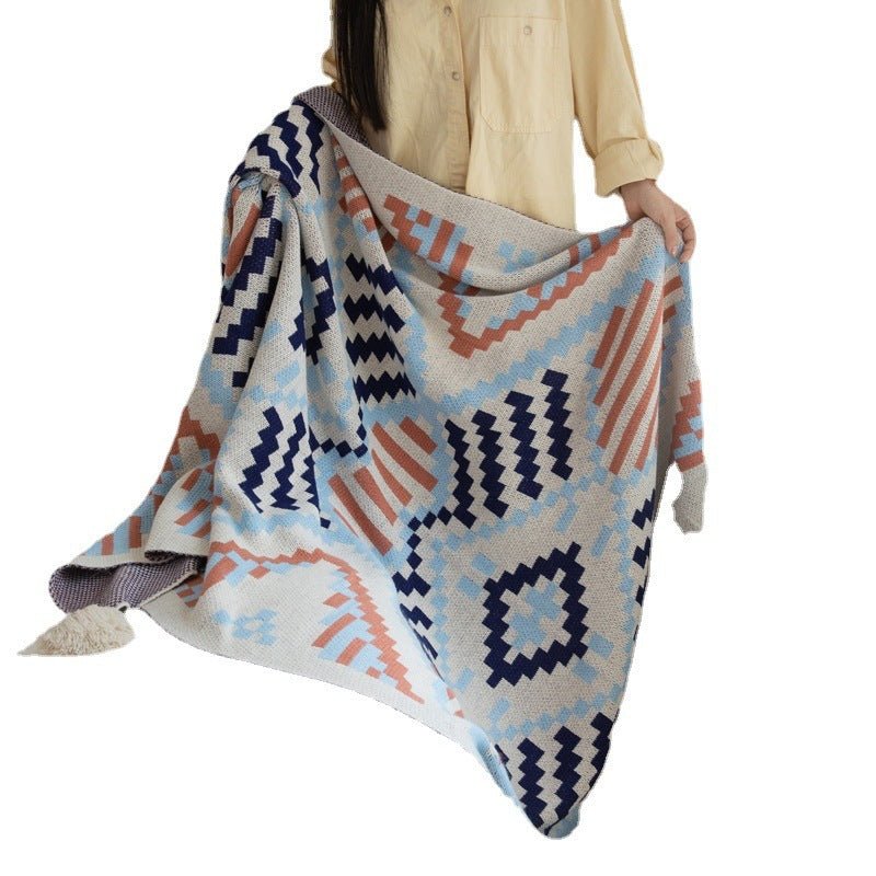 Bohemian Style Sofa Blanket Bay Window Knitted - Hearth & Lume