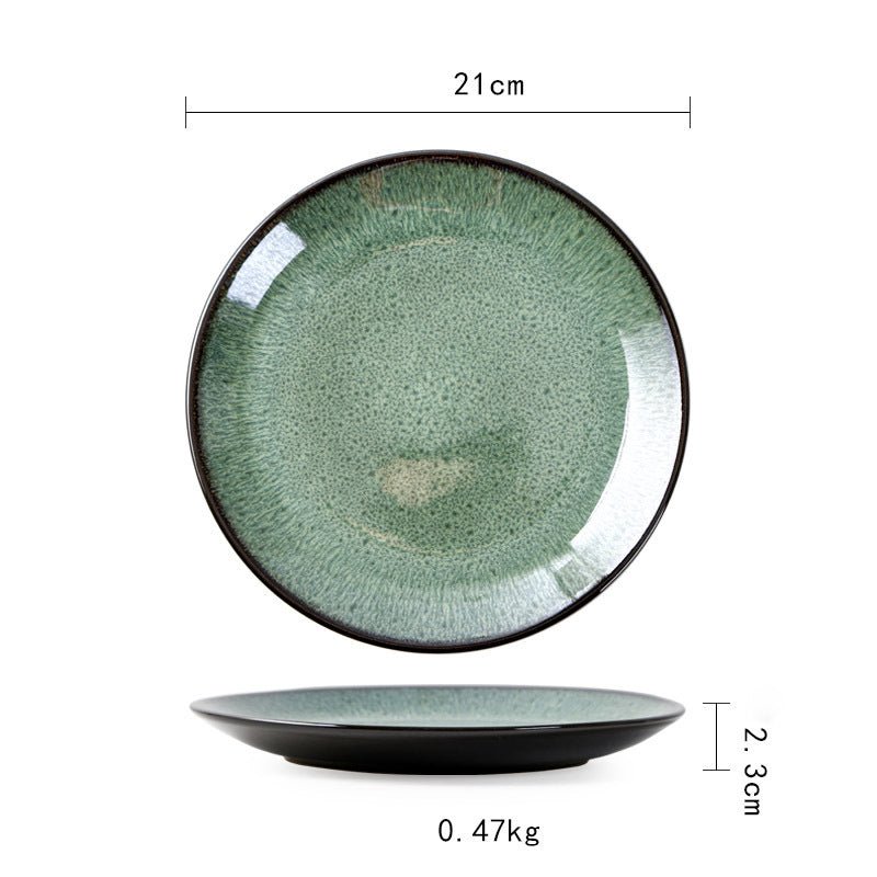 Ceramic Plate Flat Plate Creative Dish Plate Japanese Vintage Tableware - Hearth & Lume