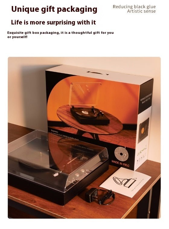 Vinyl Record Player Retro Bluetooth Audio Integrated Old - fashioned Phonograph - Hearth & Lume
