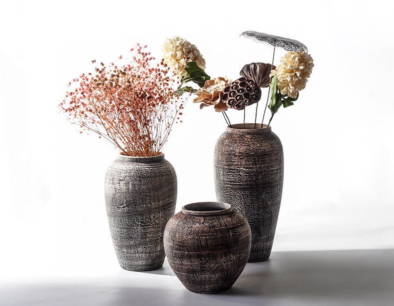 Retro Ceramic Floor - standing Large Vase - Hearth & Lume