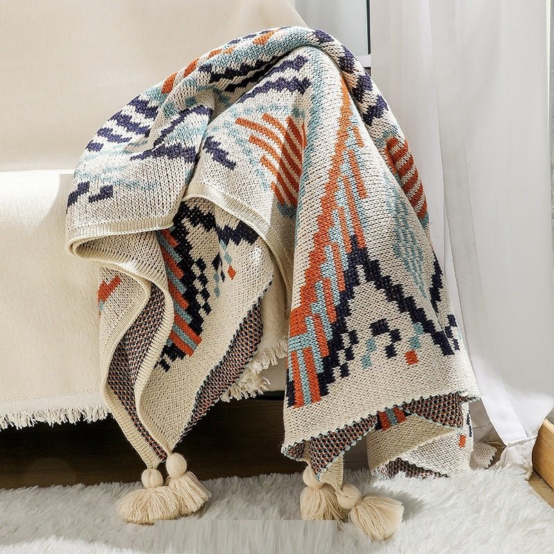 Bohemian Style Sofa Blanket Bay Window Knitted - Hearth & Lume