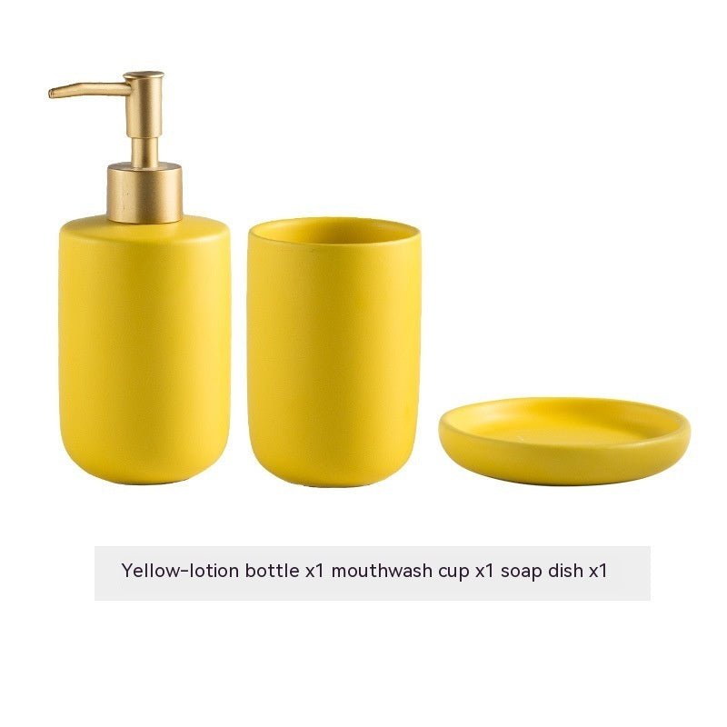 Solid Color Ceramic Bathroom Four - piece Set - Hearth & Lume