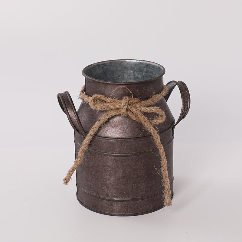 Retro Distressed Iron Sheet Creative Decoration Vase - Hearth & Lume