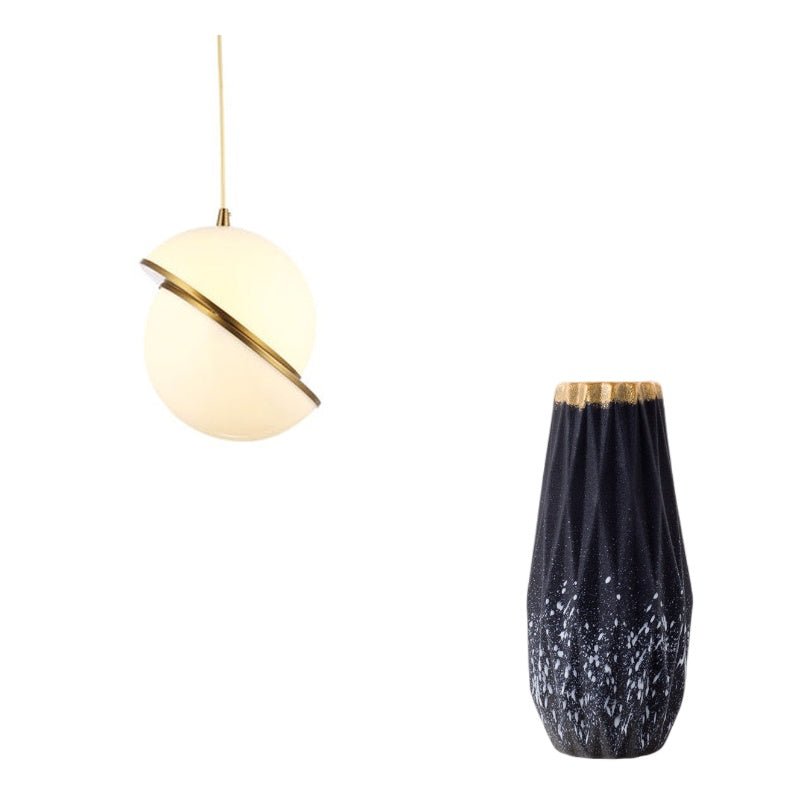 Nordic Modern Pendant Lights Decor Golden LED Hanging Lamp Fixture White Ball Lampshade - Hearth & Lume
