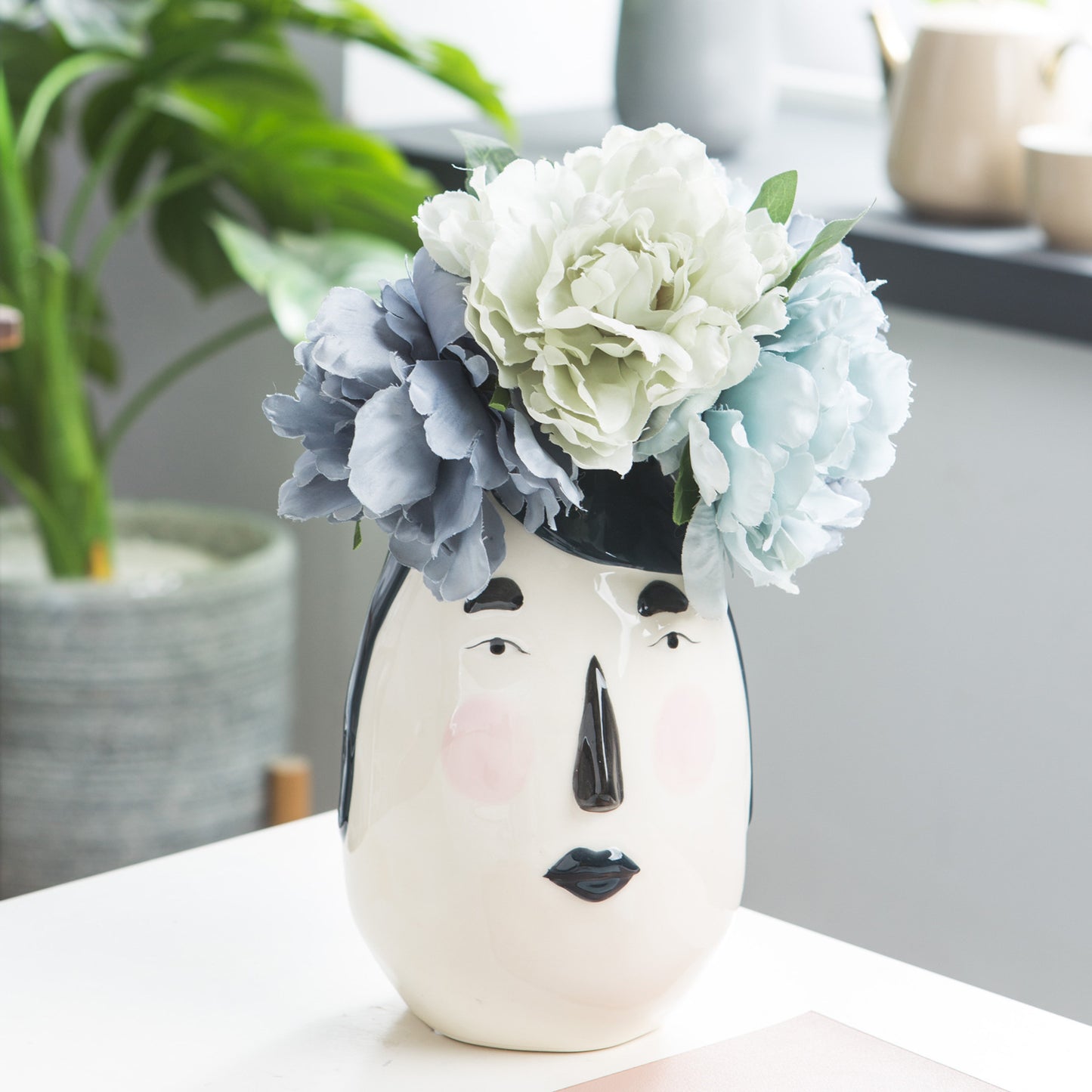 Ceramic Art Face Vase Living Room - Hearth & Lume