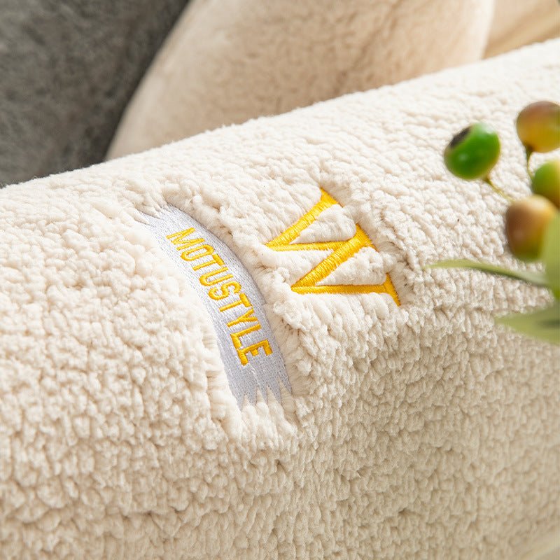 Thickened Fleece Non - slip Lambswool Sofa Cushion - Hearth & Lume
