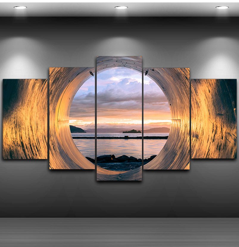 Poster Art Painting Home Decor Sunset Tube Seascape Frame Living Room Canvas - Hearth & Lume