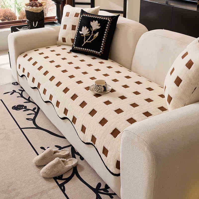 Winter Plush Sofa Cushion Non - slip Sofa Cushion - Hearth & Lume