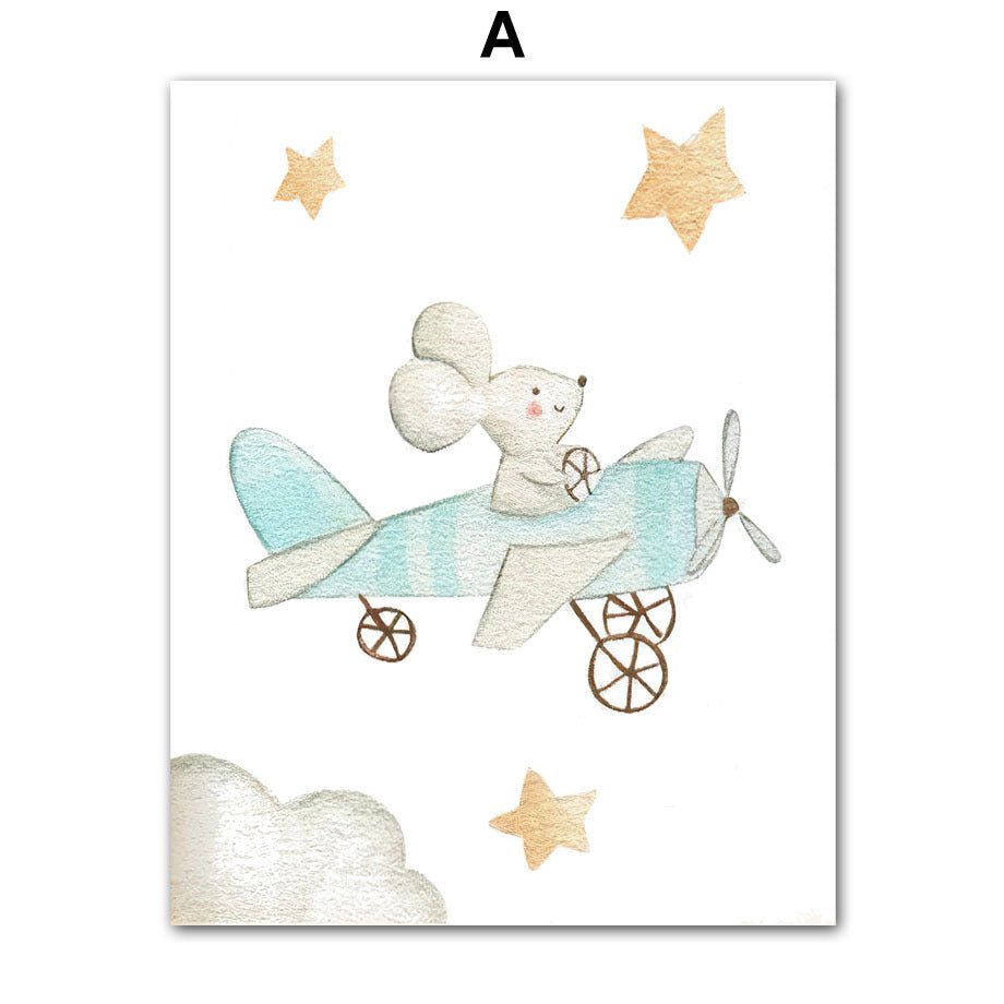 Children's Room Wall Decor Art Canvas Painting Scandinavian Poster - Hearth & Lume
