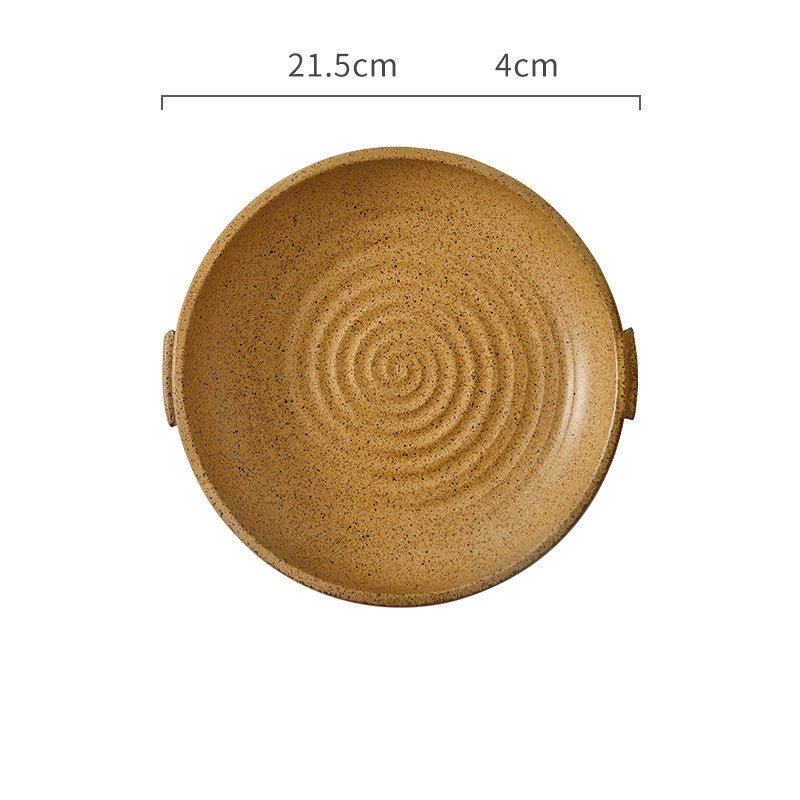 Japanese Binaural Plate Handmade Stoneware Cutlery Set - Hearth & Lume