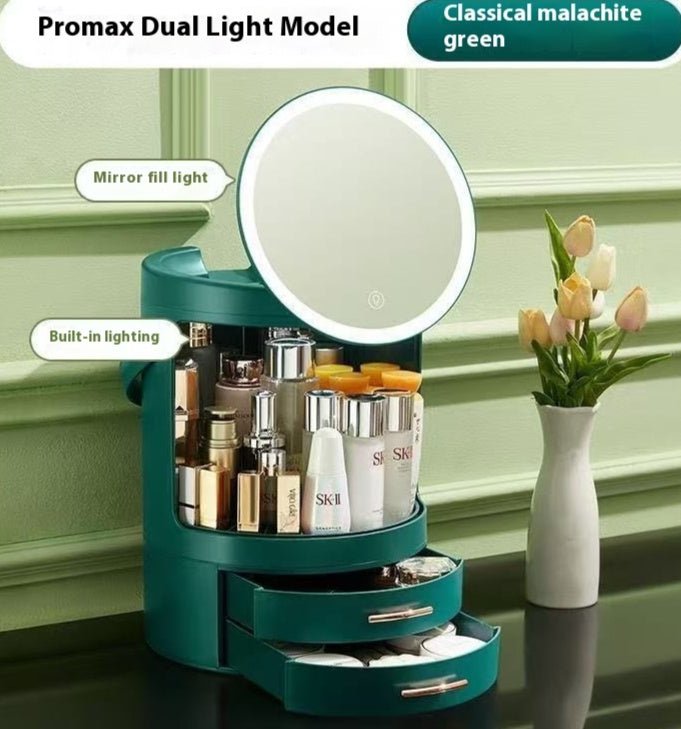 Practical High - end Cosmetics With Light Storage Box With Mirror - Hearth & Lume