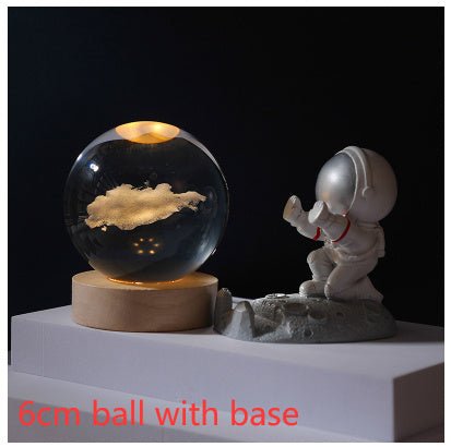 3D Crystal Ball Night Light Solar System Cosmic Theme LED Decoration Light - Hearth & Lume