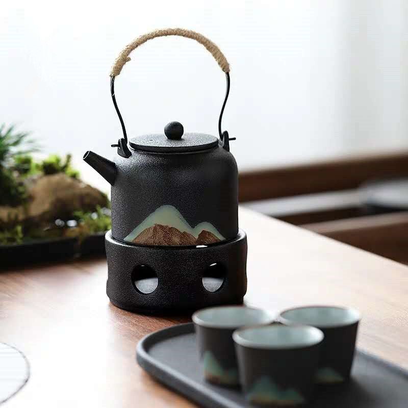 Japanese Style Warm Tea Stove Pot Ceramic Tea Set - Hearth & Lume