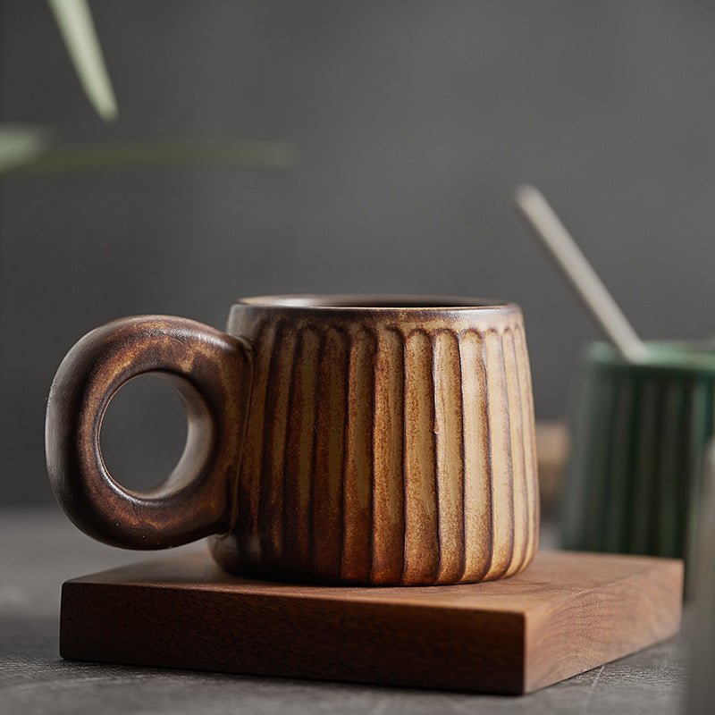 Stoneware Coffee Cup Creative Handmade Retro - Hearth & Lume