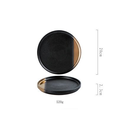 Creative Black Gold Ceramic Plate Household Dishes - Hearth & Lume