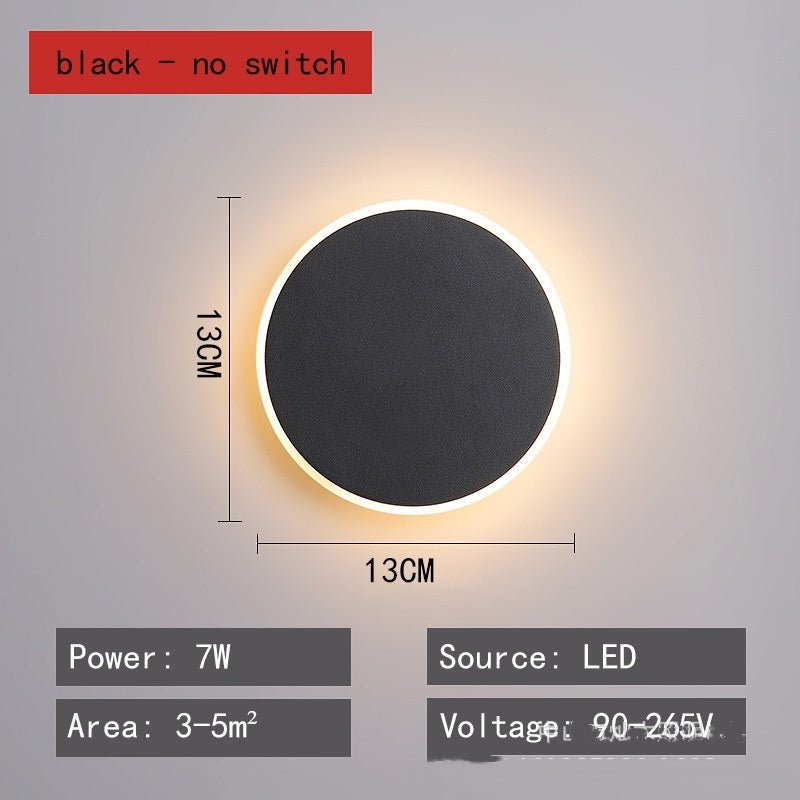 Round Led Wall Lamp Nordic Bedroom Light Bedside Lamp - Hearth & Lume