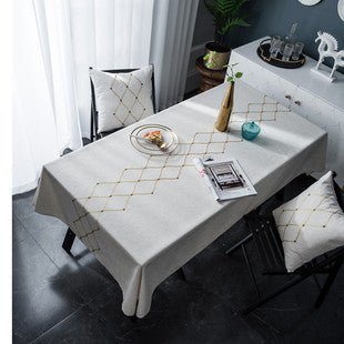 Waterproof Tablecloth Mediterranean Style Blue Striped Tassel Table Cloth - Hearth & Lume