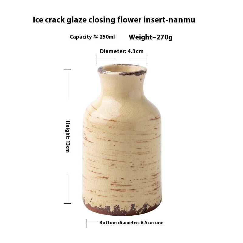 Retro Ice Cracked Ceramics Vase Dining Table Room Decorations - Hearth & Lume