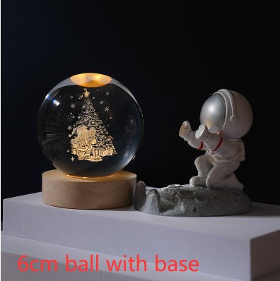 3D Crystal Ball Night Light Solar System Cosmic Theme LED Decoration Light - Hearth & Lume