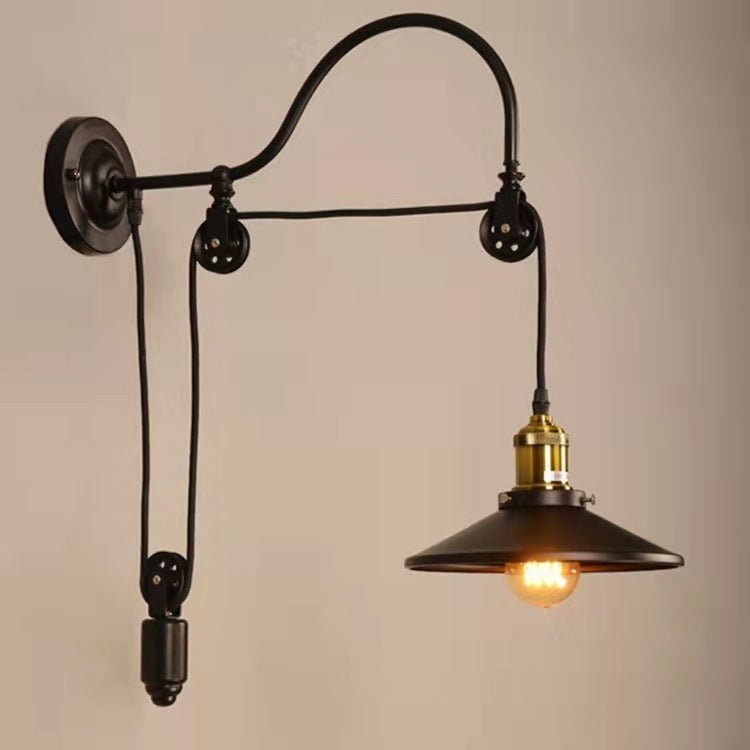 Aisle Wrought Iron Bedside Decoration Retro Industrial Style Wall Lamp - Hearth & Lume