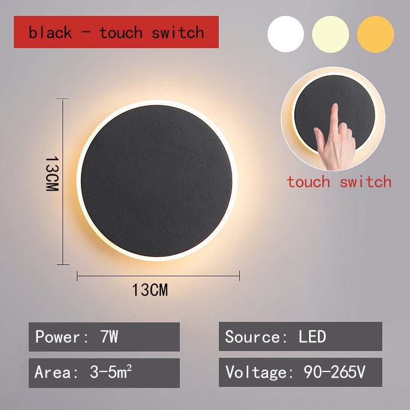 Round Led Wall Lamp Nordic Bedroom Light Bedside Lamp - Hearth & Lume