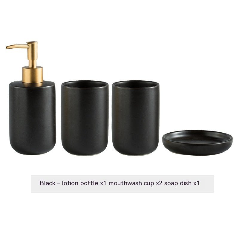 Solid Color Ceramic Bathroom Four - piece Set - Hearth & Lume