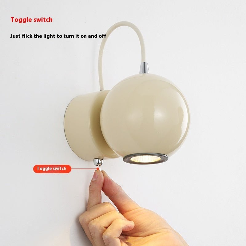 Cream Style Bedroom Wall Lamp Bedside Magnetic Suction Lamp - Hearth & Lume