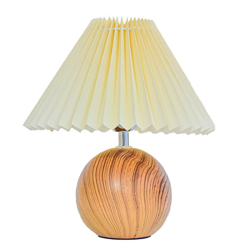 Nordic Retro Ceramic Table Lamp Pleated Bedroom - Hearth & Lume