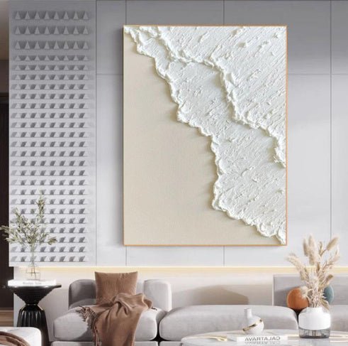Hand Painted Three - dimensional Oil Painting Niche White - Hearth & Lume