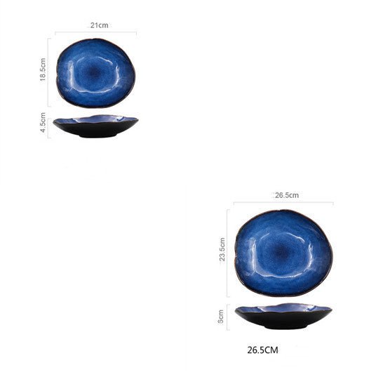 Western Dishes Household Ceramic Irregular Flat Plates - Hearth & Lume