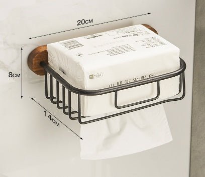 Solid Wood Towel Rack Perforation - free Bathroom Shelving - Hearth & Lume