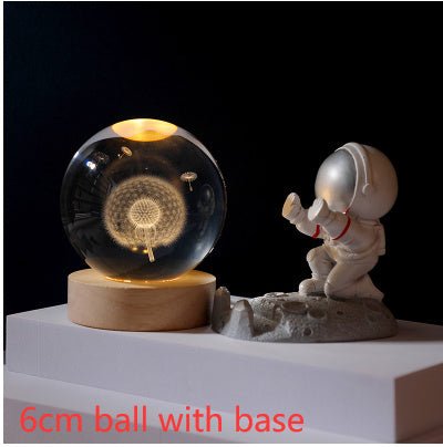 3D Crystal Ball Night Light Solar System Cosmic Theme LED Decoration Light - Hearth & Lume