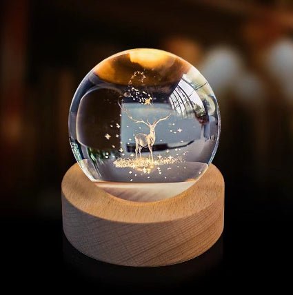 3D Crystal Ball Night Light Solar System Cosmic Theme LED Decoration Light - Hearth & Lume