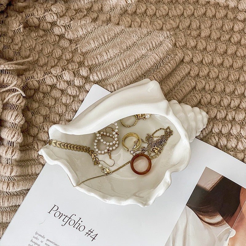 Fashion Ceramic Conch Shell Tray Decoration - Hearth & Lume