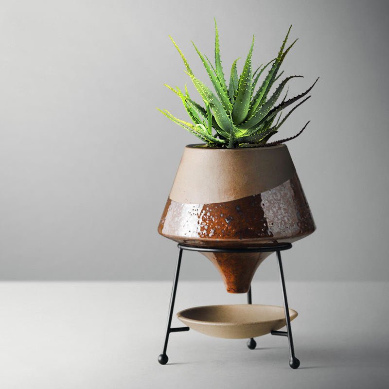 Creative Ceramic Flower Pot Nordic Iron Frame - Hearth & Lume