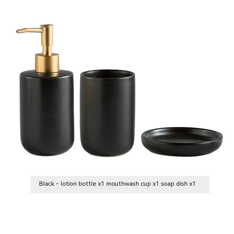 Solid Color Ceramic Bathroom Four - piece Set - Hearth & Lume