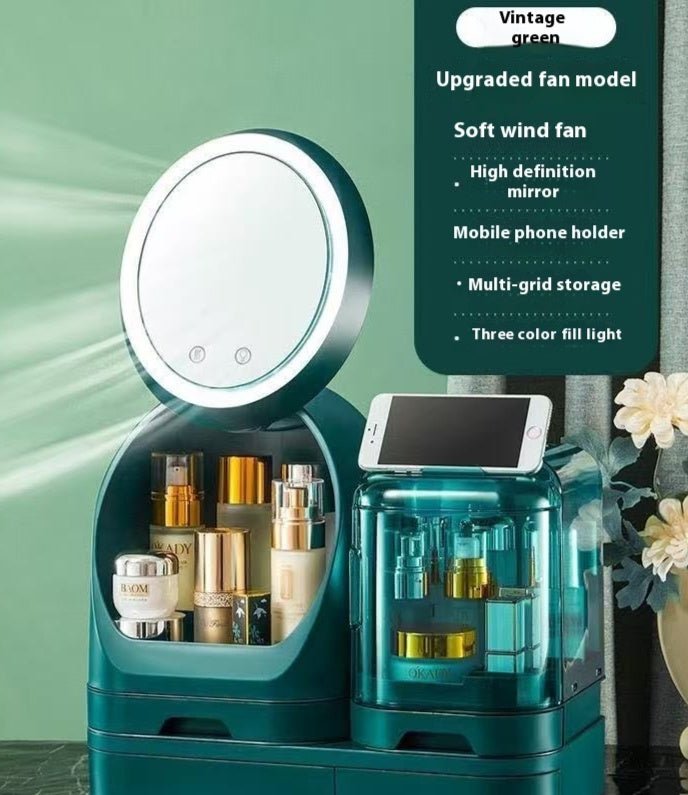 Practical High - end Cosmetics With Light Storage Box With Mirror - Hearth & Lume