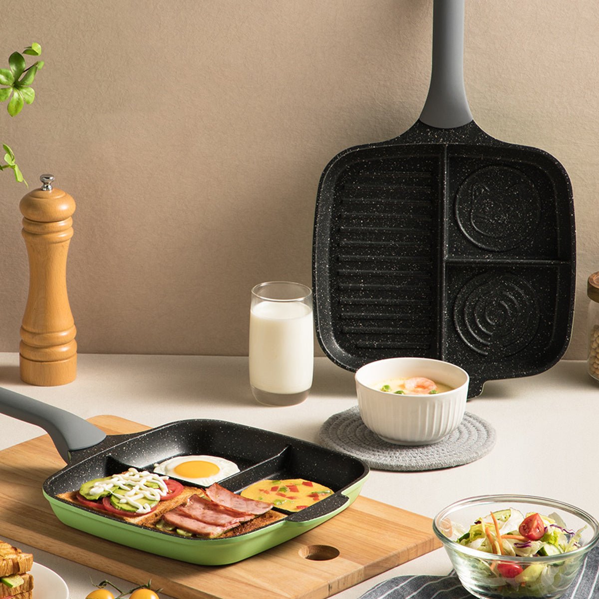 Bamboo Bluestone Breakfast Omelette Pan Induction Cooker Universal - Hearth & Lume