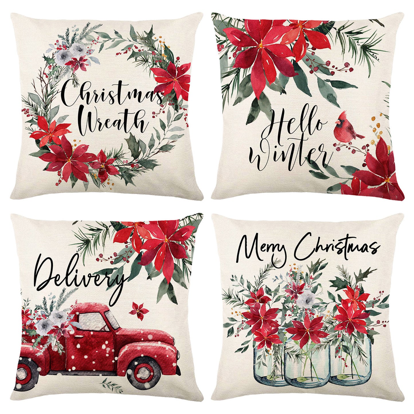 Christmas Fashion Minimalist Print Sofa Pillow Cover - Hearth & Lume