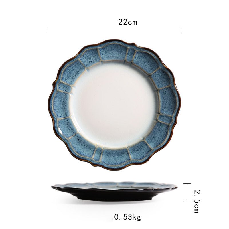 Ceramic Plate Flat Plate Creative Dish Plate Japanese Vintage Tableware - Hearth & Lume