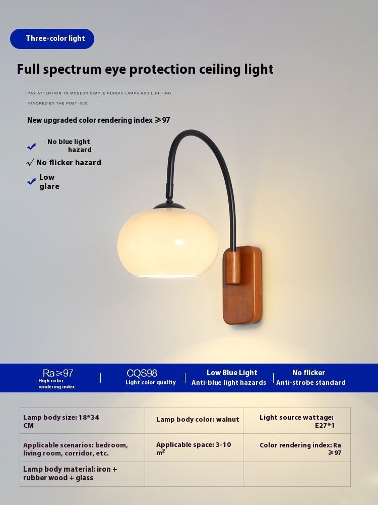 Bedside Wall Lamp Creative Retro Glass Wall LED Lamp - Hearth & Lume