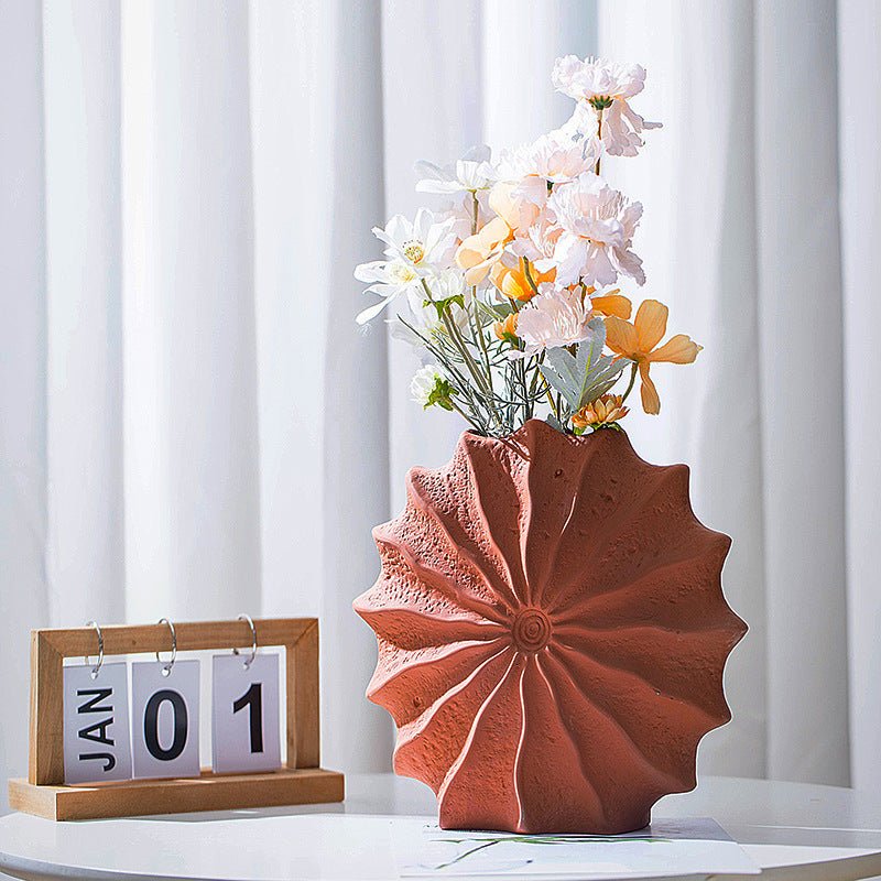 Red Pottery Vase Ceramic Ornaments Hydroponic Flower Dryer Home Decoration - Hearth & Lume