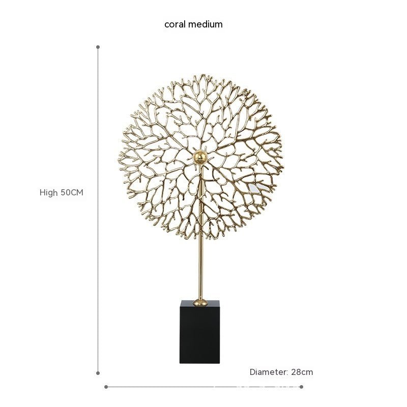 European Entry Lux Metal Sea Tree Coral Decoration Living Room Entrance Crafts Display - Hearth & Lume