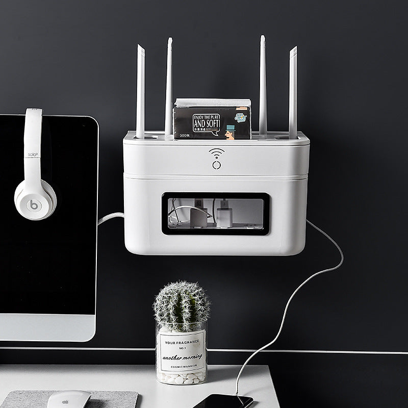 Home Wall Mounted Router Wire Storage Organizer Box