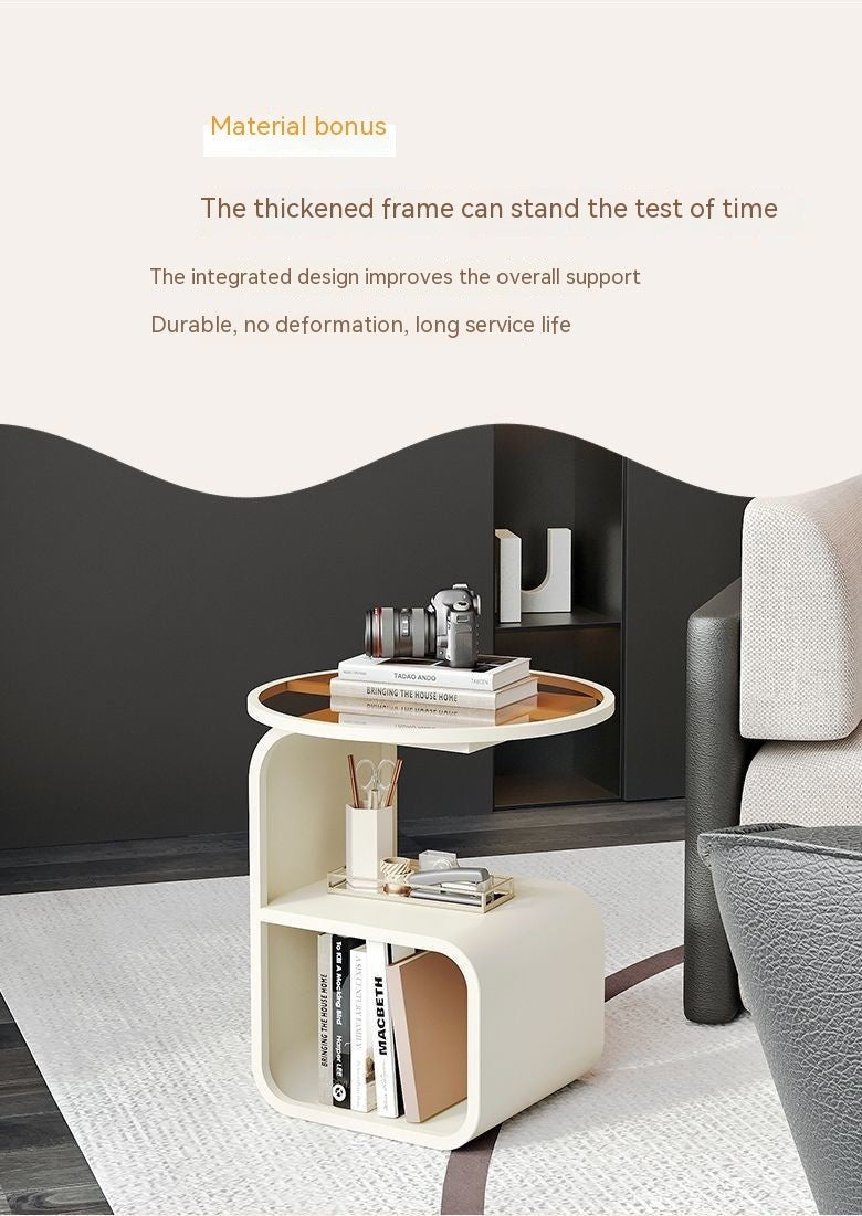 Simple Modern Round Tempered Glass Sofa Side Table - Hearth & Lume