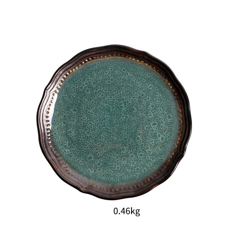 Ceramic Plate Flat Plate Creative Dish Plate Japanese Vintage Tableware - Hearth & Lume