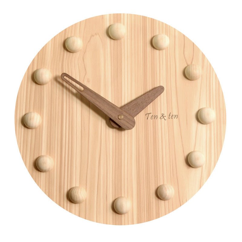 Wooden Wall Clock Nordic Home Living Room Modern - Hearth & Lume